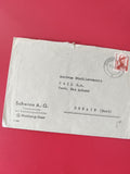 Enveloppe philatélie Schwinn A.G. Homburg-Saar timbrée, adressée Denain Nord