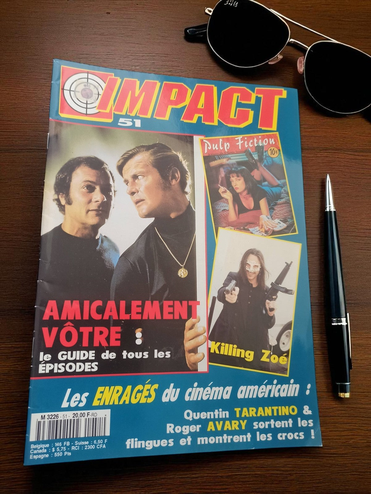 Magazine cinéma Impact n°51 vintage années 90 Pulp Fiction Amicalement Vôtre