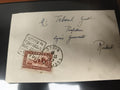 Lettre oblitérée Maroc 1936 timbre 65c cachet Rabat philatélie