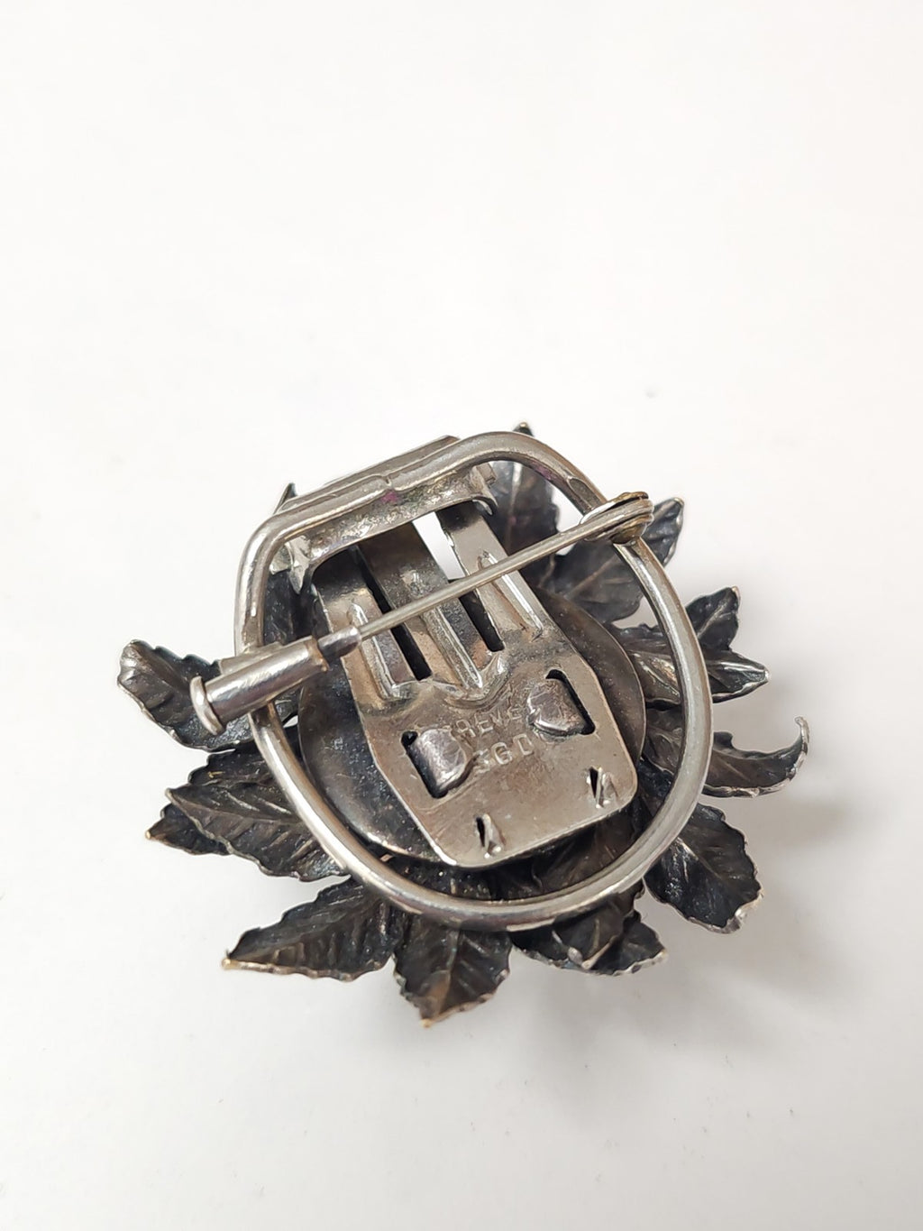 Broche ancienne en argent vintage années 1920 bijou rétro art déco collection