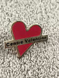 Pin's vintage Centre Valentine cœur rouge ancien badge publicitaire (Ref 2)