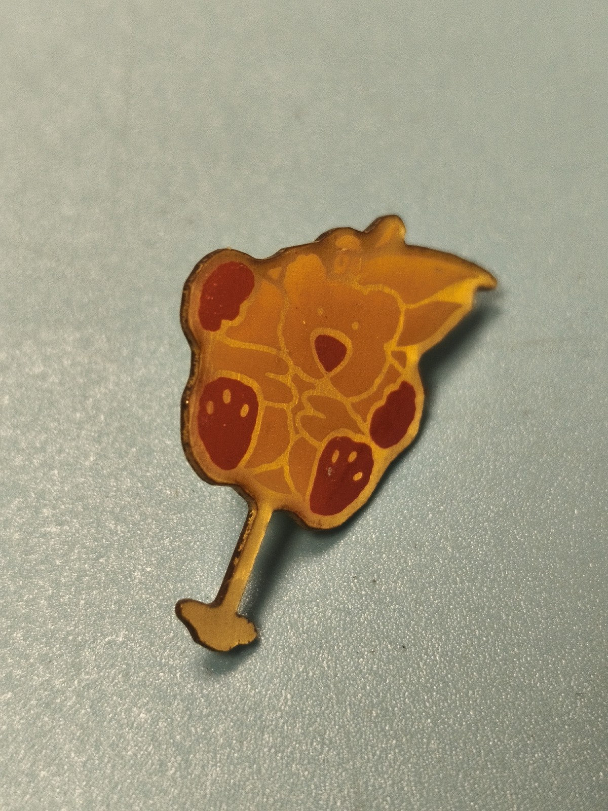Pin's vintage nounours jaune et rouge, collection rétro, occasion, Ref 4