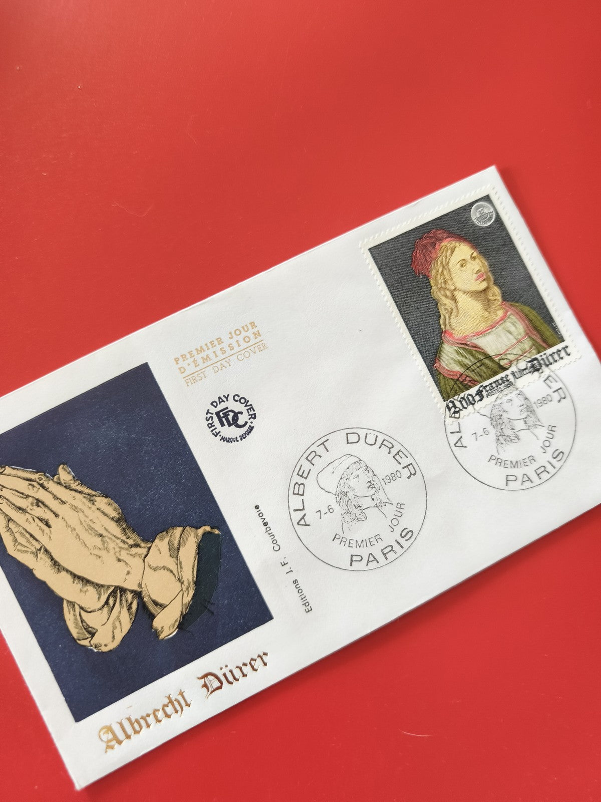 Enveloppe philatélie premier jour Albrecht Dürer Paris, illustration colorée