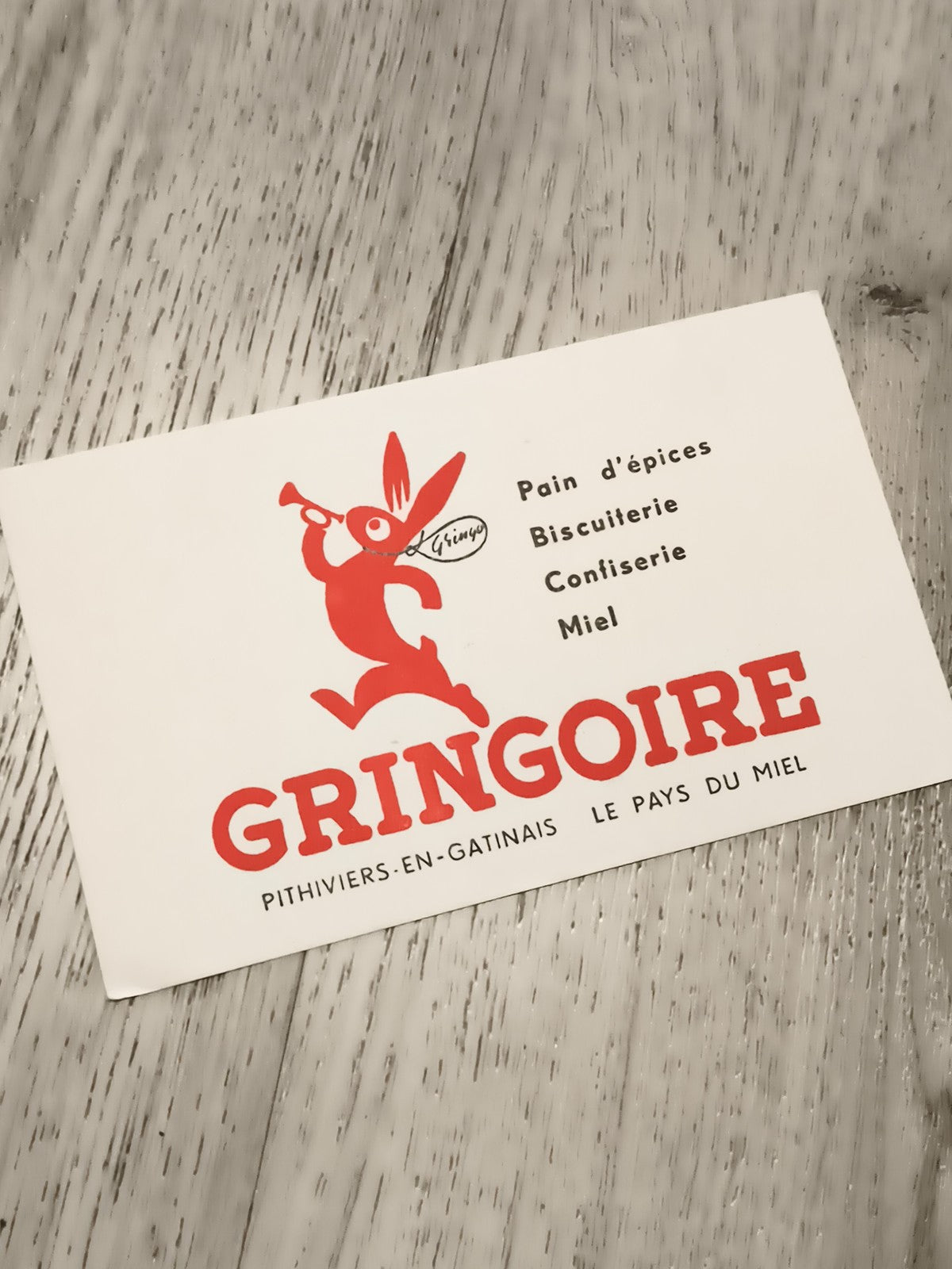 Ancienne publicité Gringoire pain d'épices Pithiviers biscuiterie miel rétro