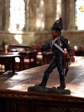 Figurine plomb soldat napoléonien vintage uniforme bleu rouge – militaire ancien