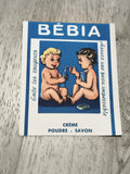 Publicité ancienne Bébia bébé crème poudre savon illustration vintage