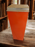 Panier à pain ancien vintage métal orange rétro déco cuisine années 60-70