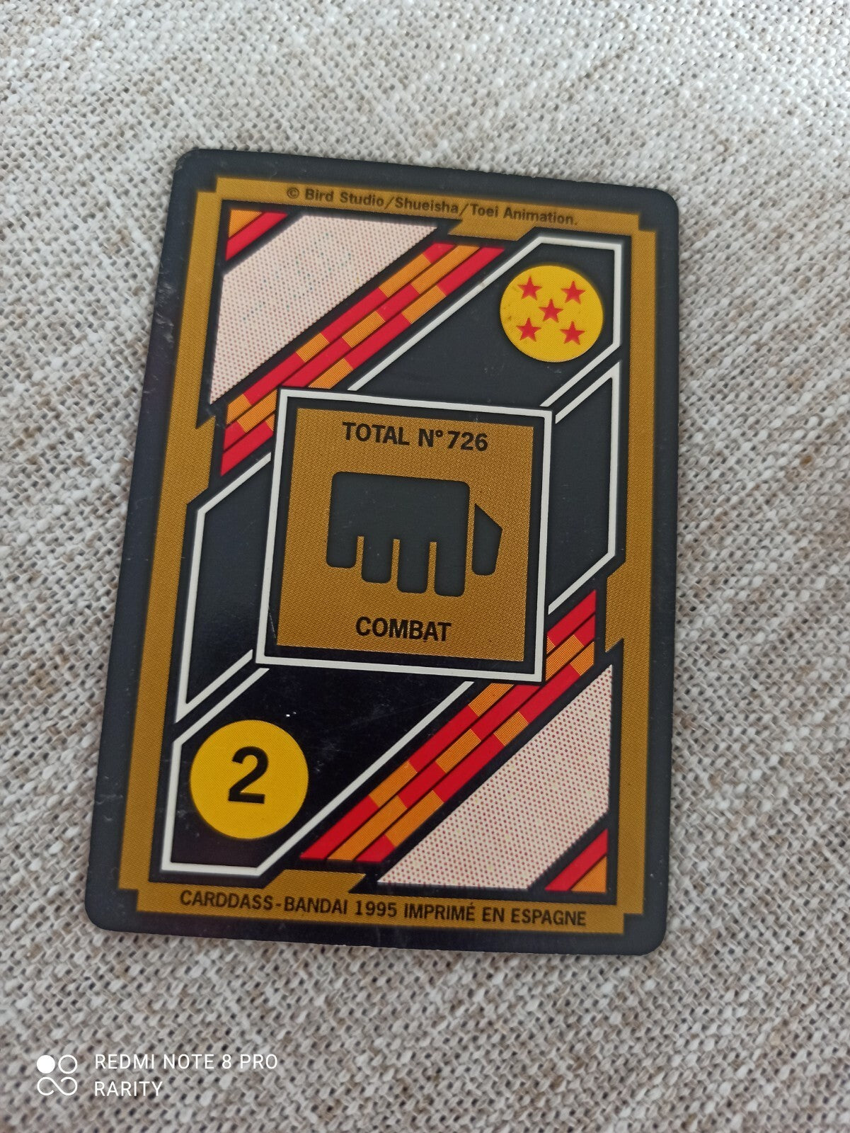 Carte Dragon Ball Z vintage Krilin n°80 série 726 rare DBZ