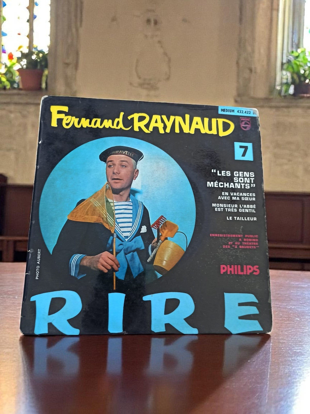 Vinyle 45 tours Fernand Raynaud Philips RIRE pochette vintage années 60