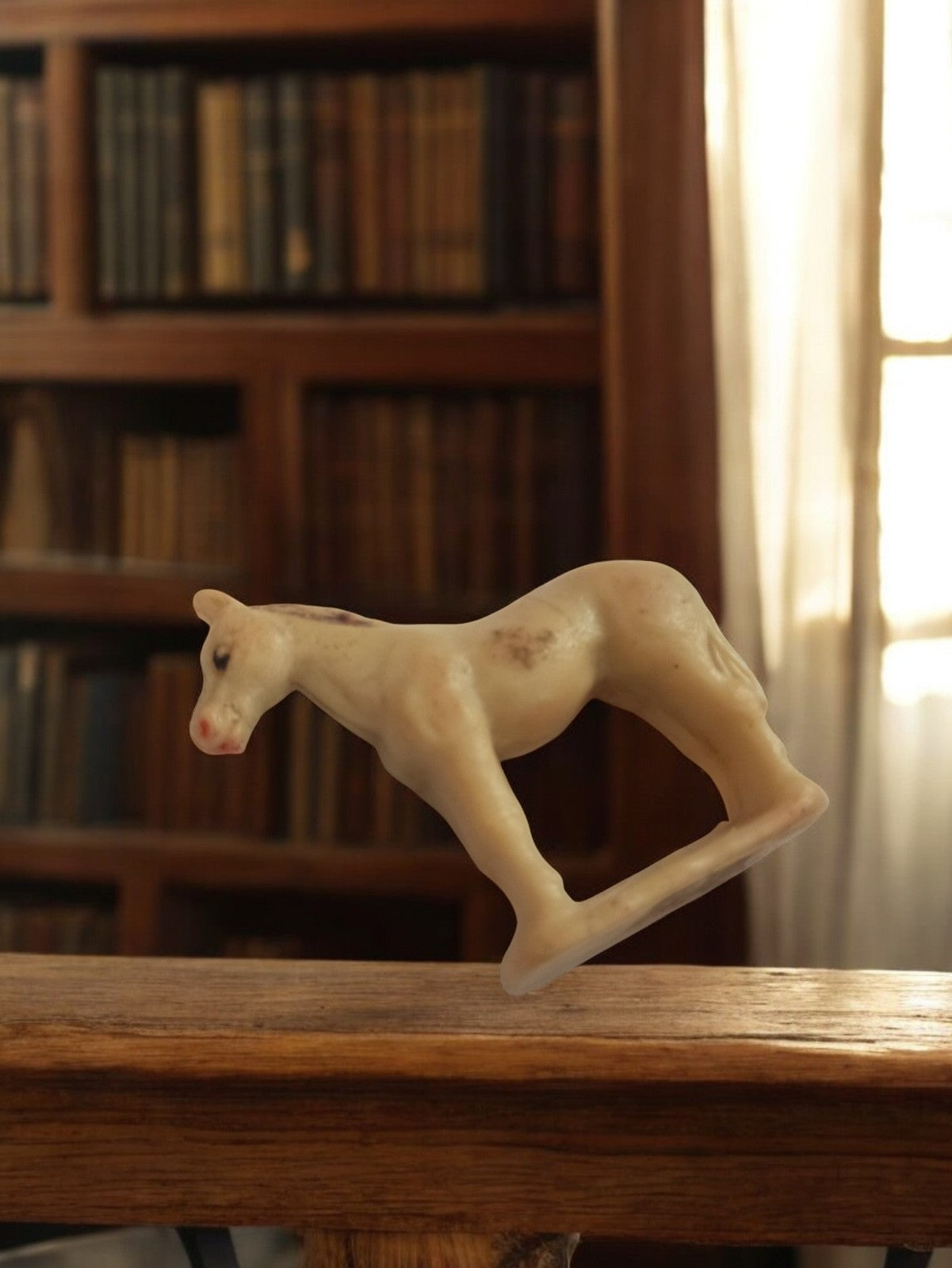 Figurine cheval Starlux ancienne vintage, statuette rétro crème, petit modèle