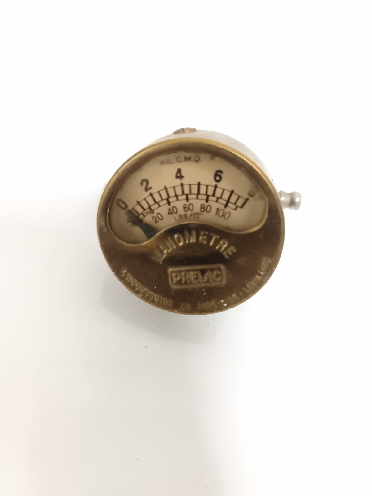 Manomètre ancien PRELAC vintage indicateur pression kilocmq LBS/Q