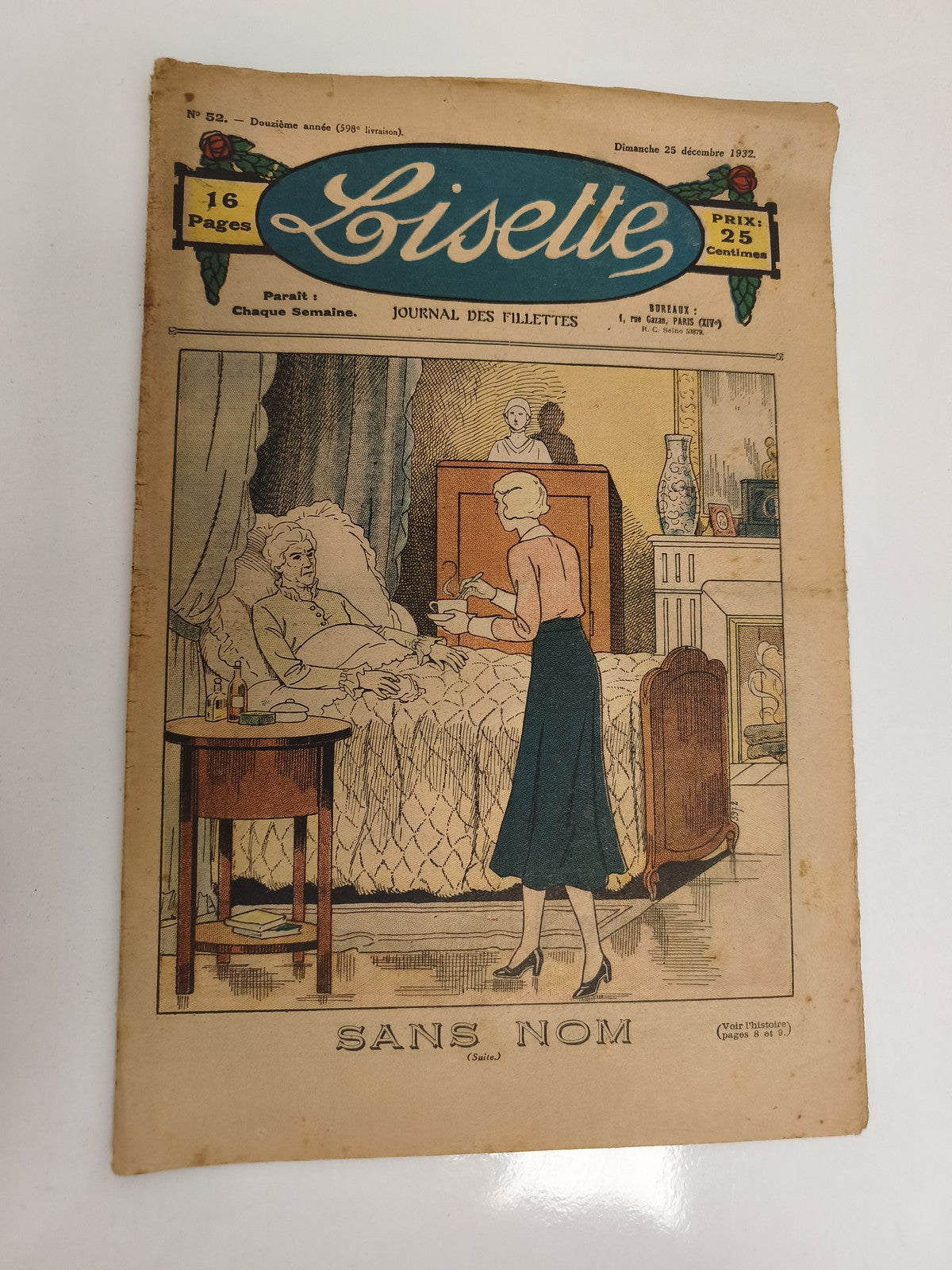 Ancien journal Lisette 1932, magazine illustré fillettes, couverture couleur