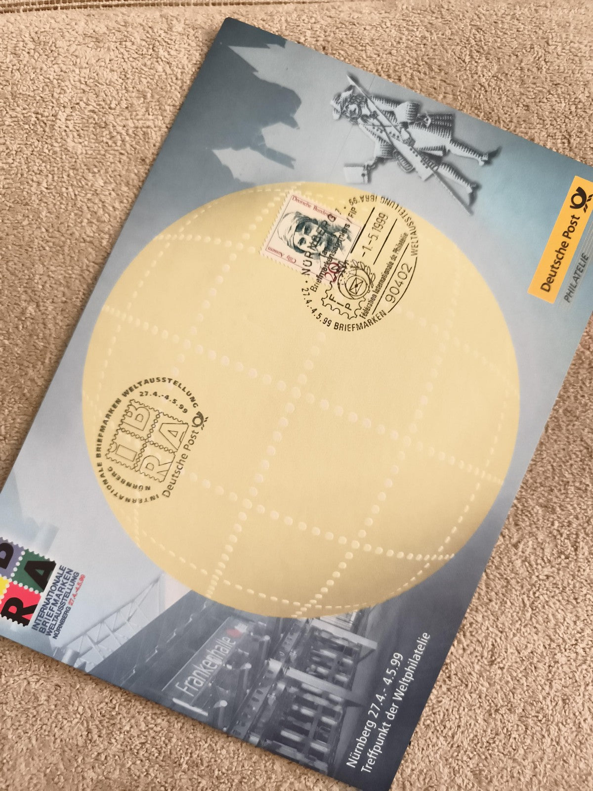 Carte philatélique IBRA 1999 Deutsche Post oblitérée Allemagne