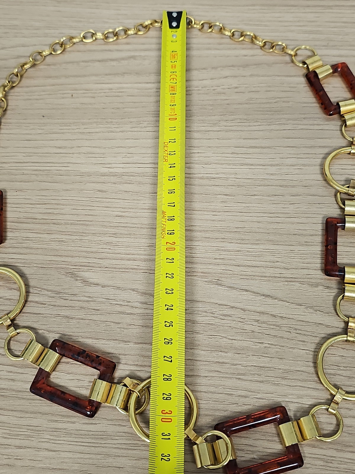 Ceinture vintage rectangulaire bakélite et maillons dorés rétro accessoire ancie