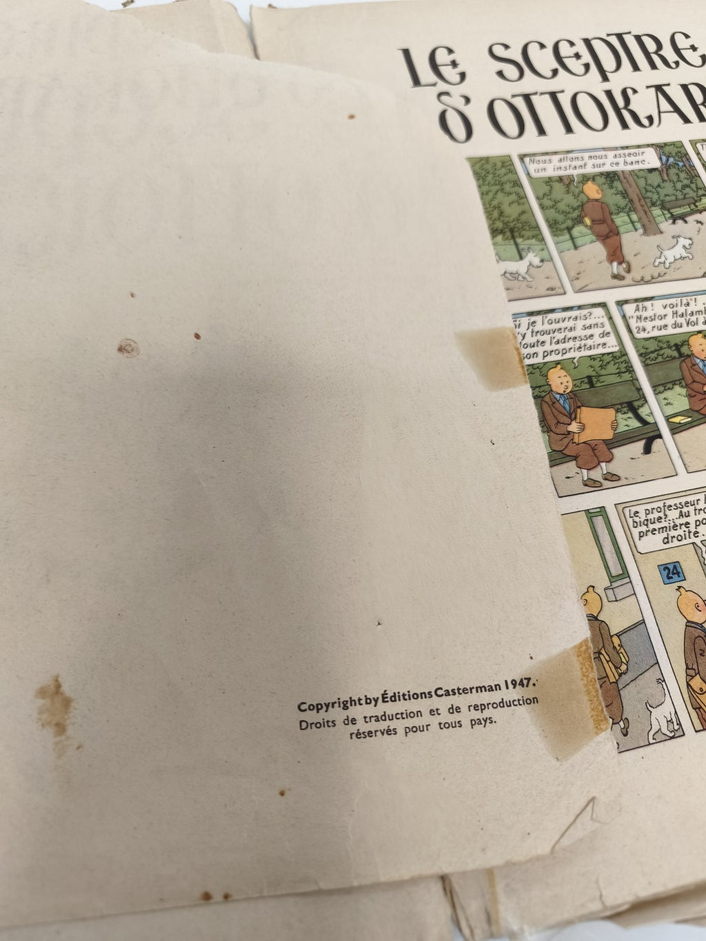 Vintage BD Tintin Le Sceptre d?Ottokar édition ancienne 1947 collection rétro