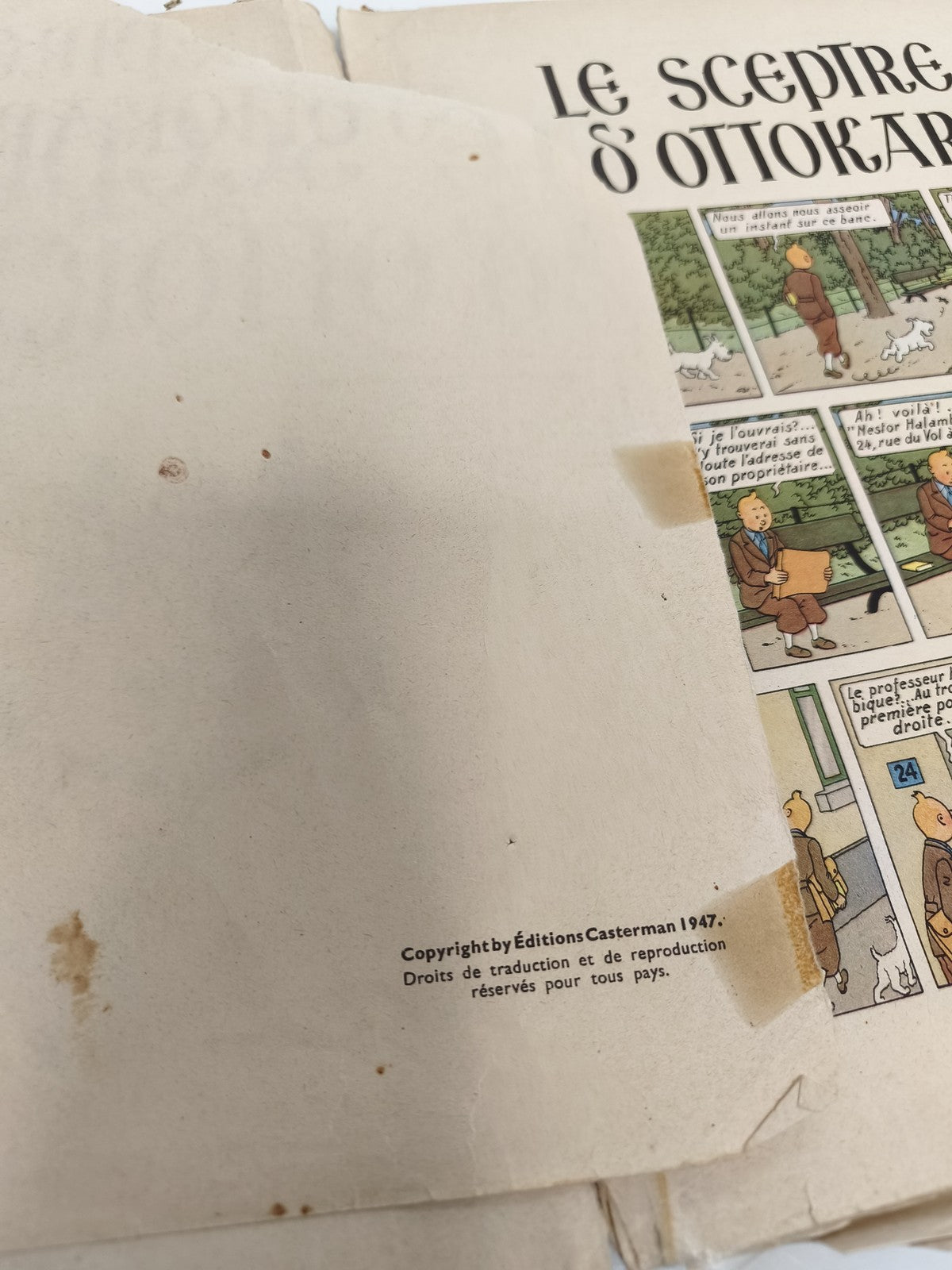 Vintage BD Tintin Le Sceptre d?Ottokar édition ancienne 1947 collection rétro