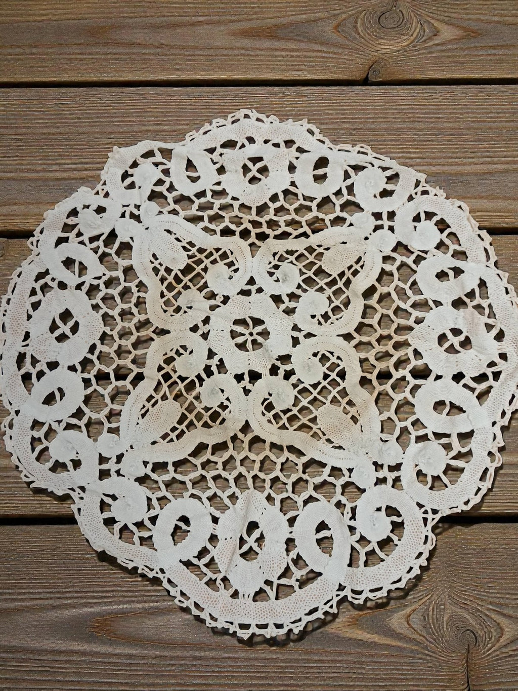 Rare set linge de table ancien brodé dentelle crochet XIXe vintage collection