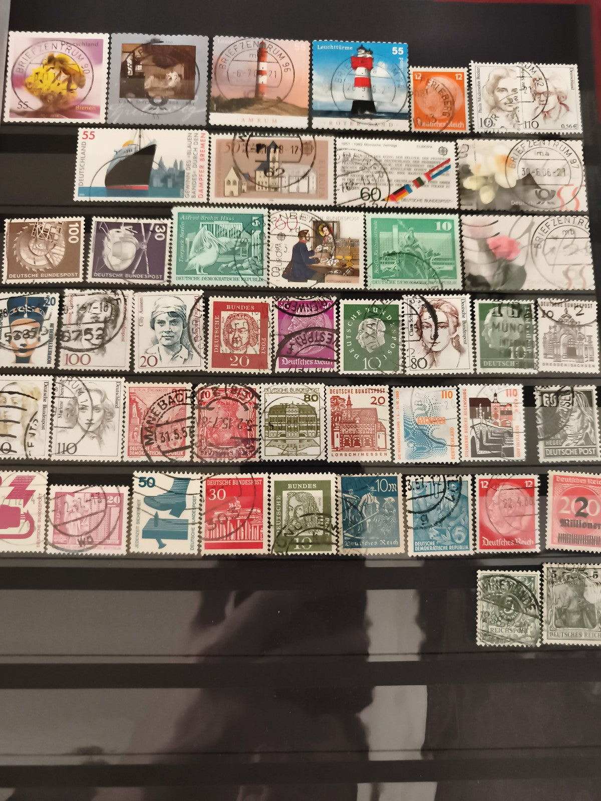 Timbres oblitérés Allemagne lot thématique, Deutsche Post, motifs variés, philat