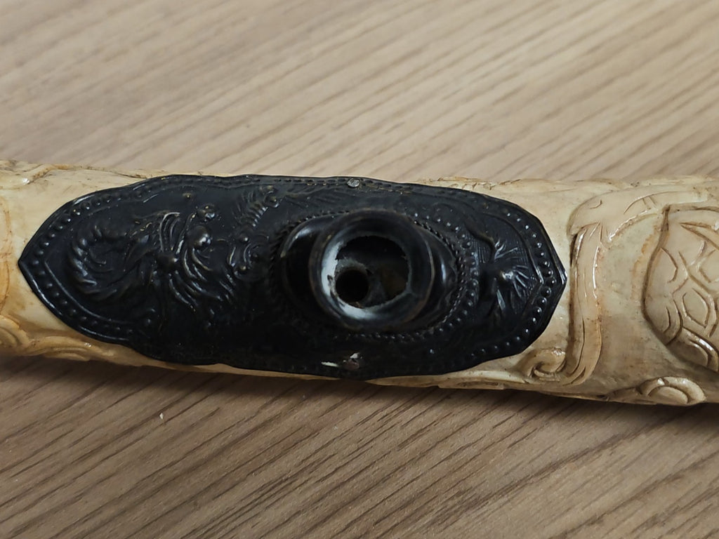 Grande pipe artisanale en os véritable pour fumeur, décoration ou usage quotidie