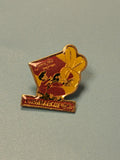 Pin's vintage Euromarché, collection publicitaire, doré rouge, cadeau ancien