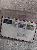 Lettre affranchie Liban 1967 timbres papillon et tourisme, enveloppe avion