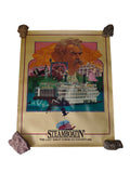 Affiche vintage ancienne Steamboatin' grande déco murale rétro américaine rare