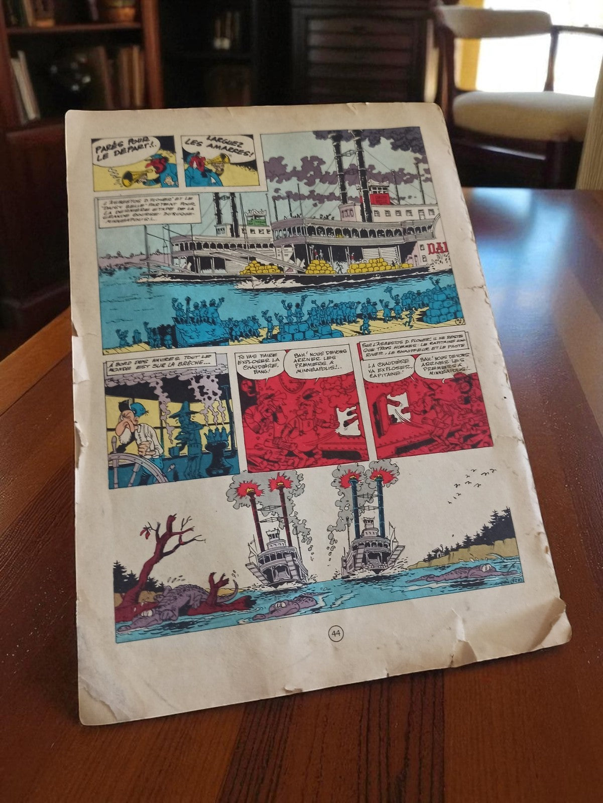 Bande dessinée Lucky Luke 16 En remontant le Mississippi édition ancienne vintag