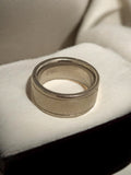 Bague large acier inoxydable vintage, anneau mixte taille 59 rétro