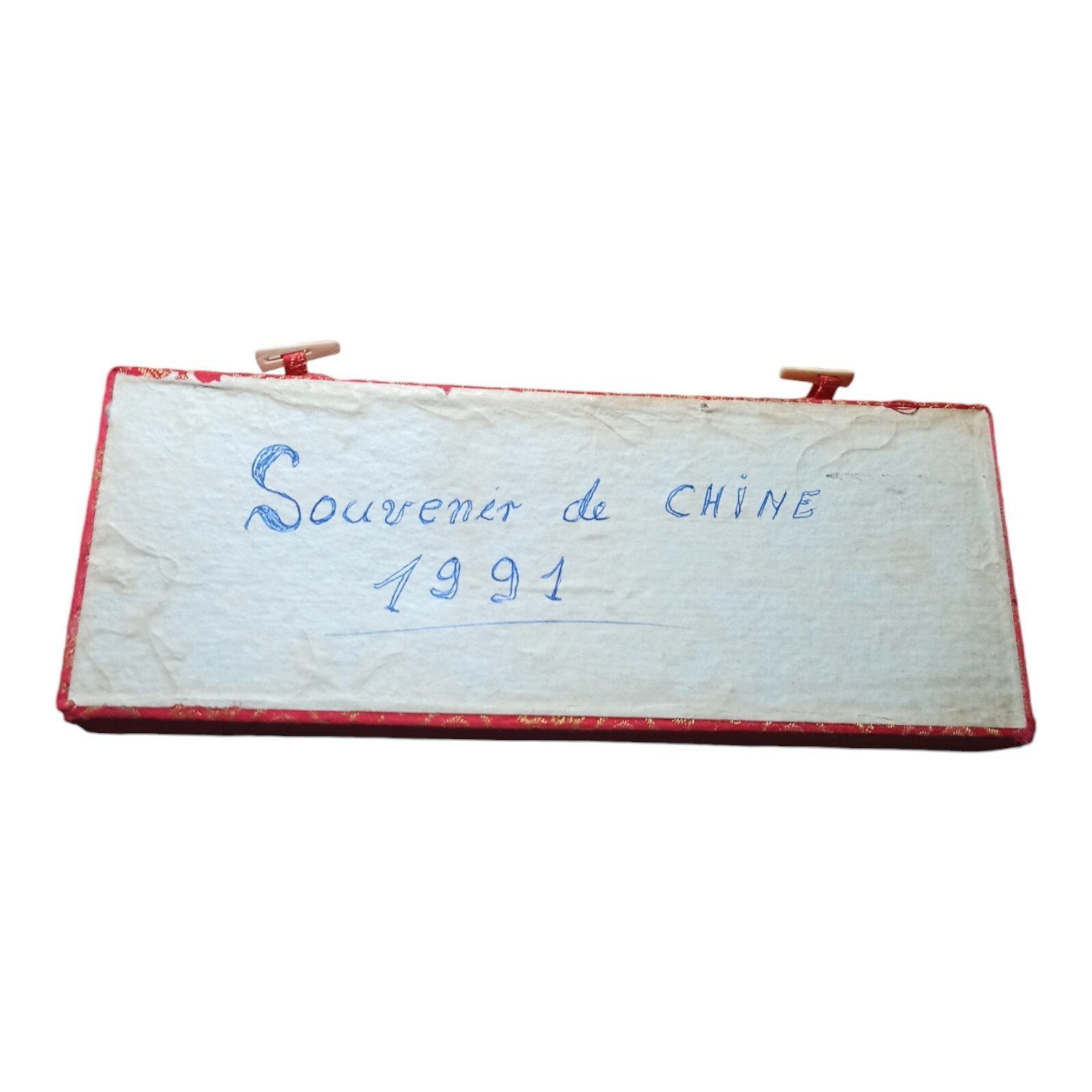 Lot 3 médailles chinoises divinités célestes coffret rouge décor gravé
