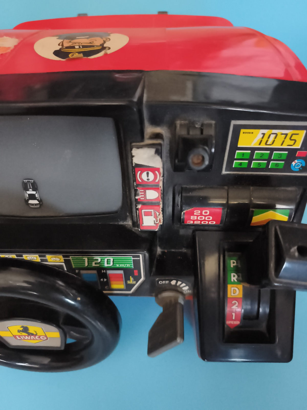 Jeu de conduite vintage LJN/ICO volant tableau bord années 80 rétro jouet rare