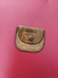 Porte-monnaie ancien LOURDES en cuir marron vintage rétro porte monnaie