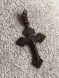 Croix pendentif ancien catholique Christ relief, crucifix vintage religieux