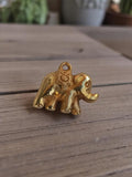 Pendentif éléphant vintage métal doré années 50 charm bijouterie rétro