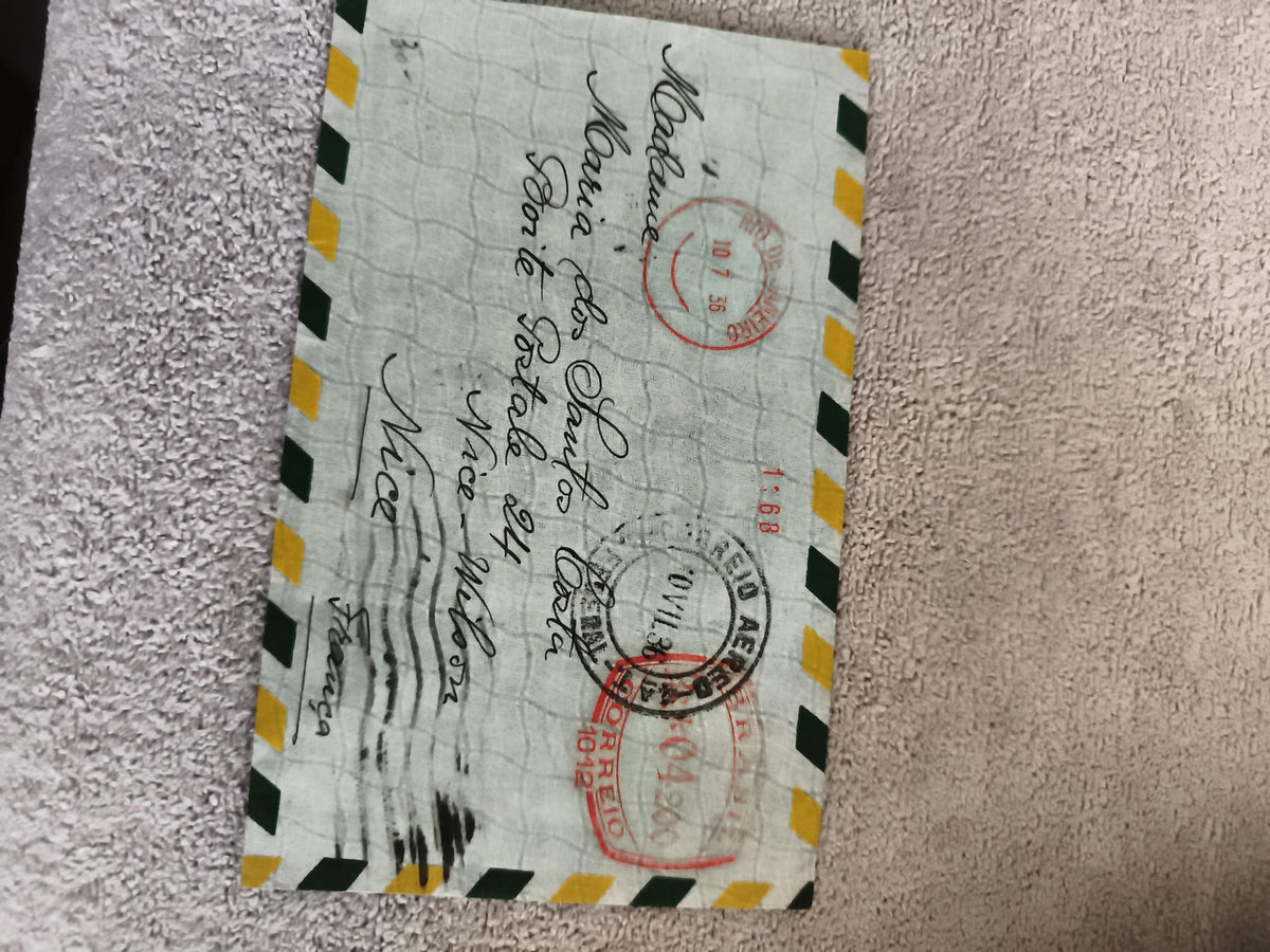 Lettre avion Rio de Janeiro France 1968 cachets rouges philatélie airmail