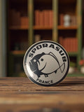 Autocollant vintage Sporasub France rond rétro logo poisson ancien adhésif