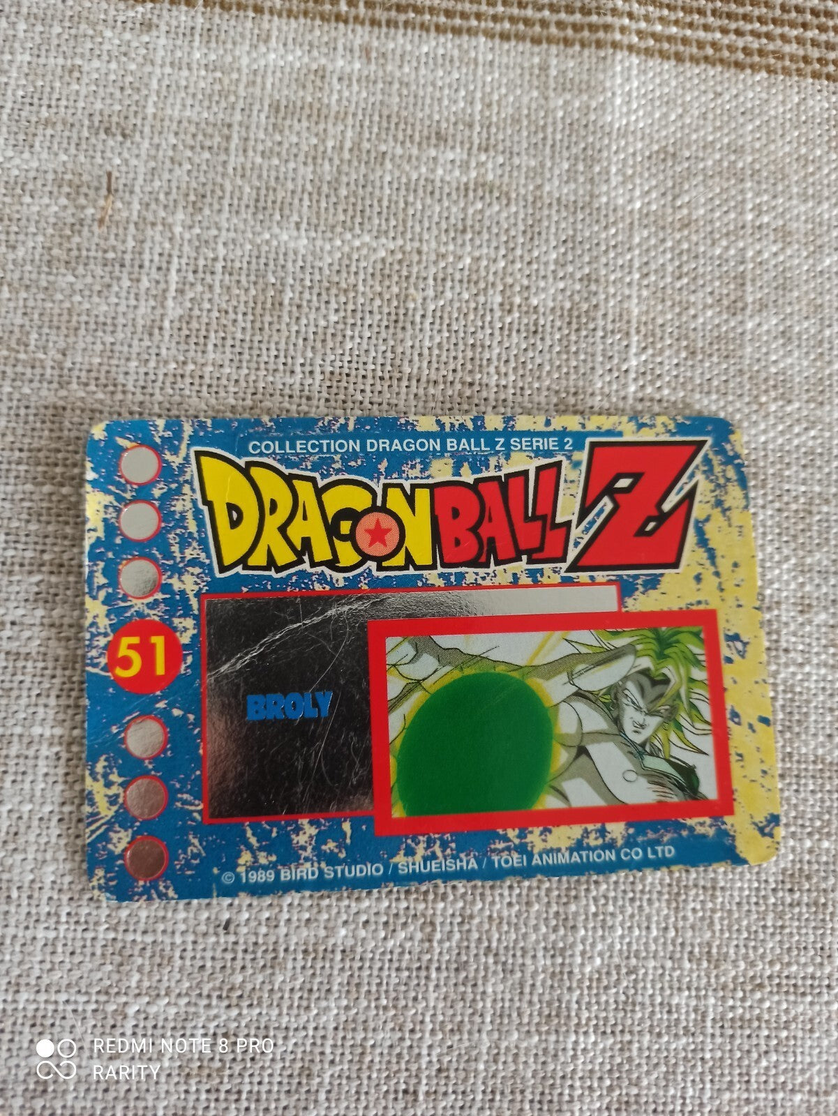 Carte Dragon Ball Z Broly vintage série 2 - Collection DBZ années 90