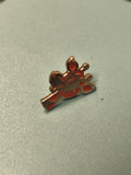 Vintage pin's girafe émaillé orange doré, badge animalier collection