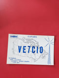 Carte radio amateur VE7CIO Canada Surrey QSL papier radioamateur