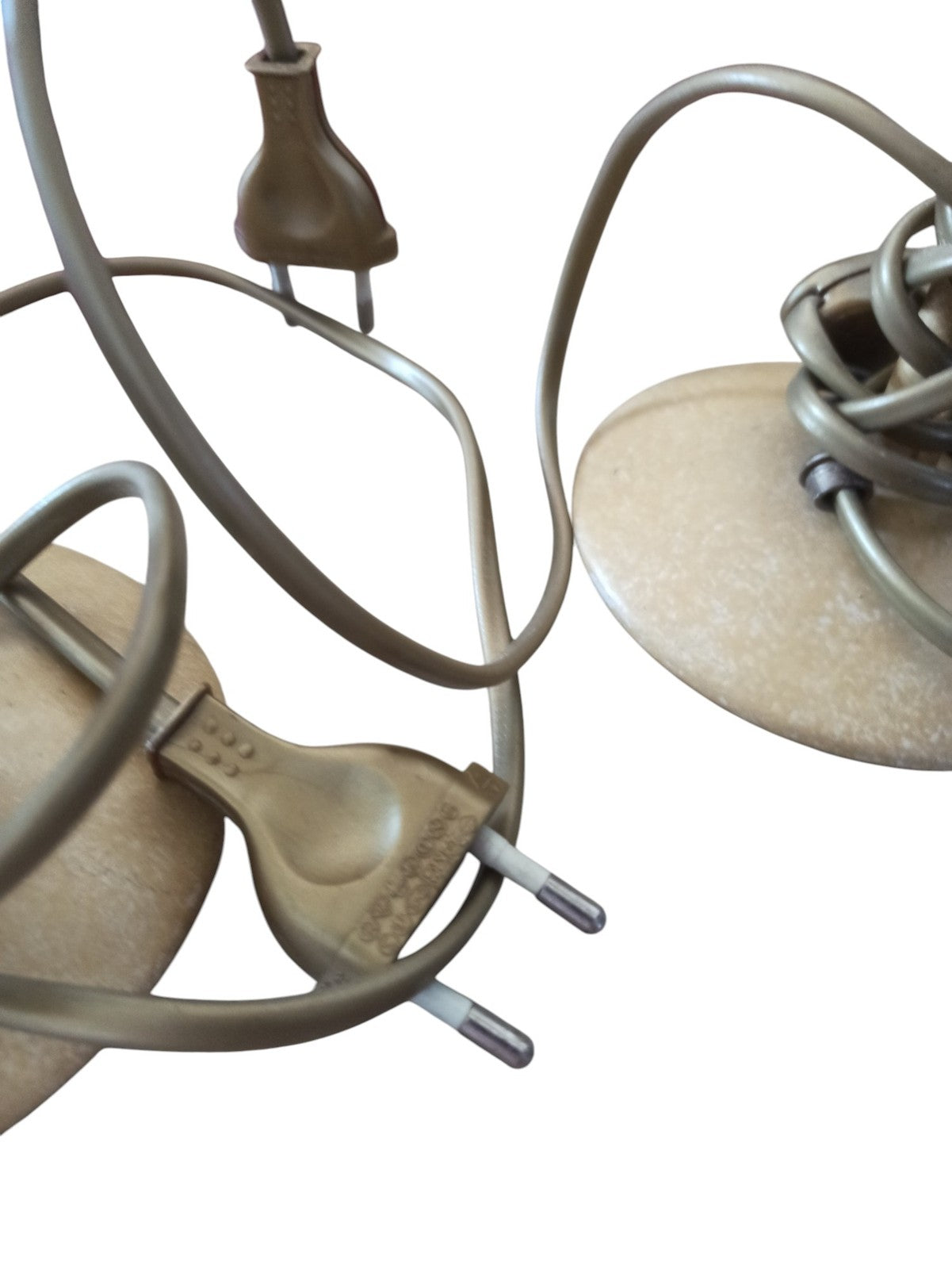 Lot de deux lampes vintage en métal - Électricité non testée