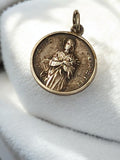 Médaille religieuse ancienne S. Maria Goretti vintage pendentif rond