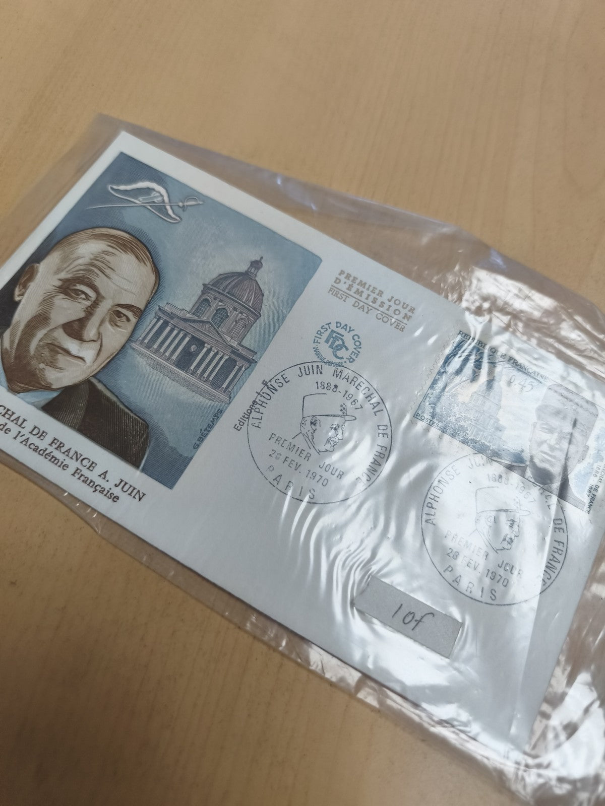 Enveloppe Premier Jour Alphonse Juin 1970 Paris philatélie FDC timbre