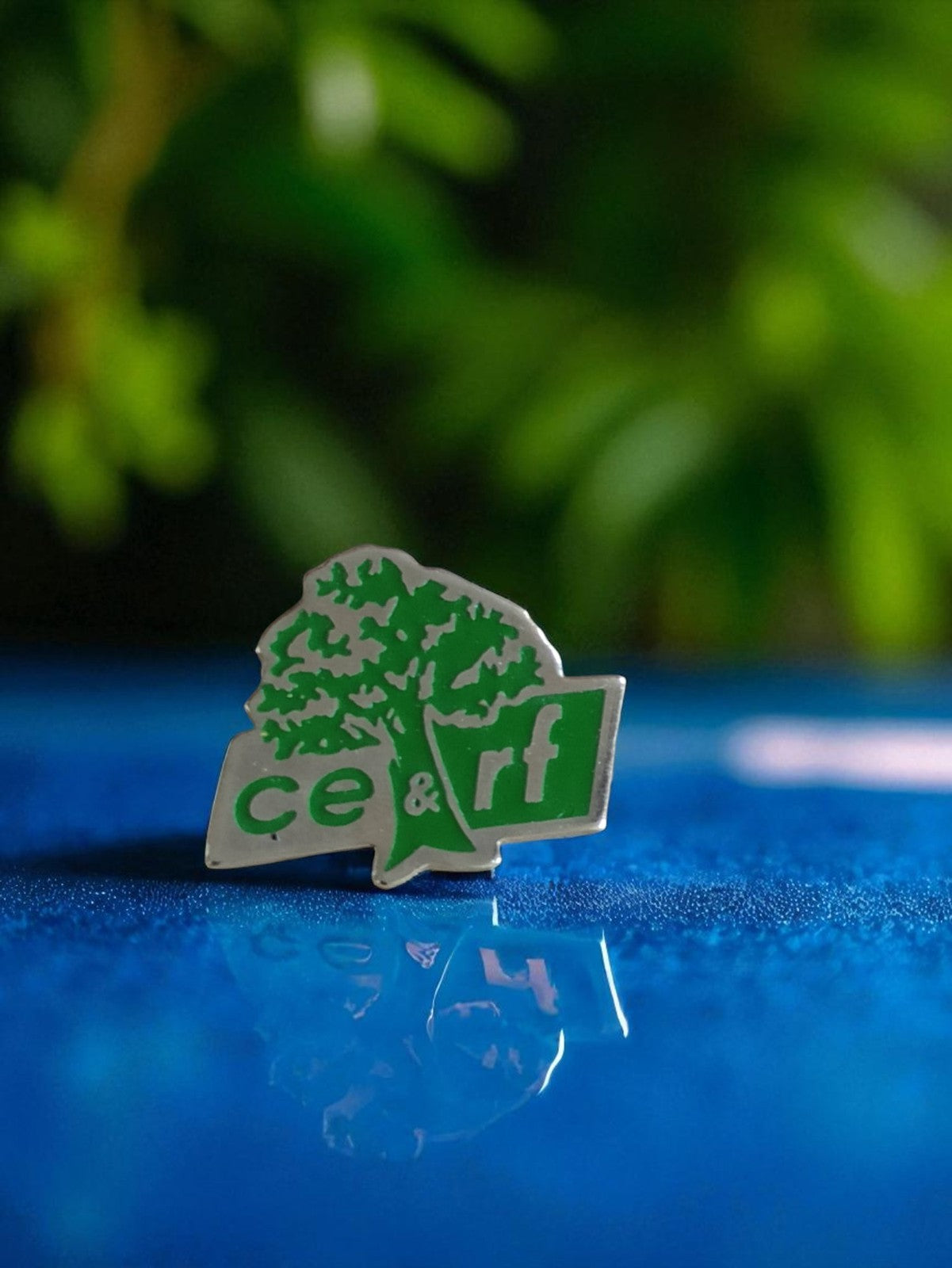 Pin's vintage CE & RF arbre édition limitée publicitaire vert logo rétro