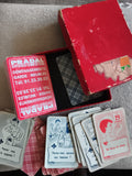 Jeu de cartes ancien humoristique années 60-70, illustration pin-up, boîte rouge