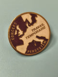 Vintage pin's Persystem concept travail temporaire carte Europe ancien