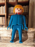 Figurine Playmobil vintage bleu personnage ancien années 70 rétro jouet