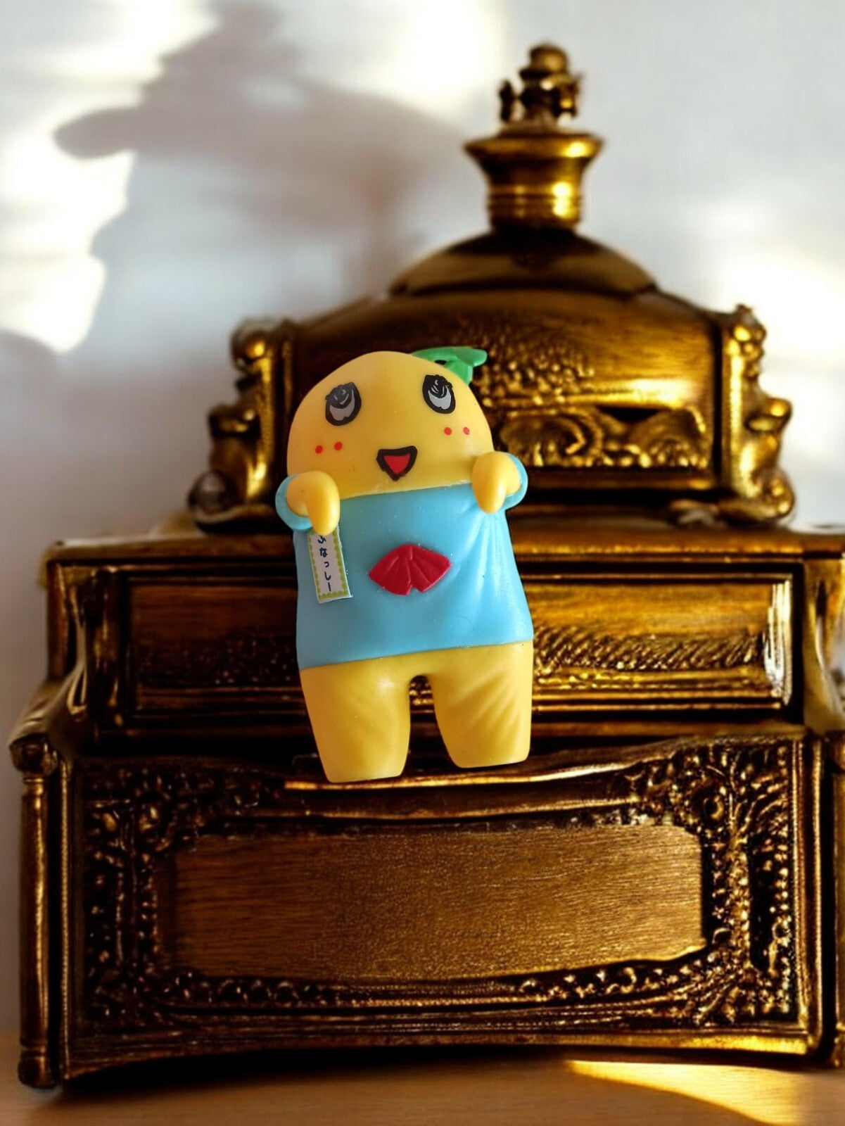 Figurine Funassyi Gashapon Japon mascotte rare, bleu jaune, commémorative