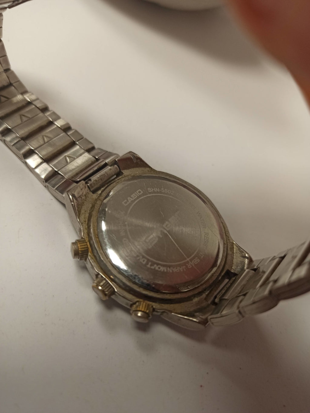 Montre Casio Sheen homme, bracelet métal, cadran noir, chrono, d'occasion