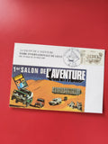 Carte postale philatélie 1er Salon de l?Aventure Lille 1987 timbre cachet