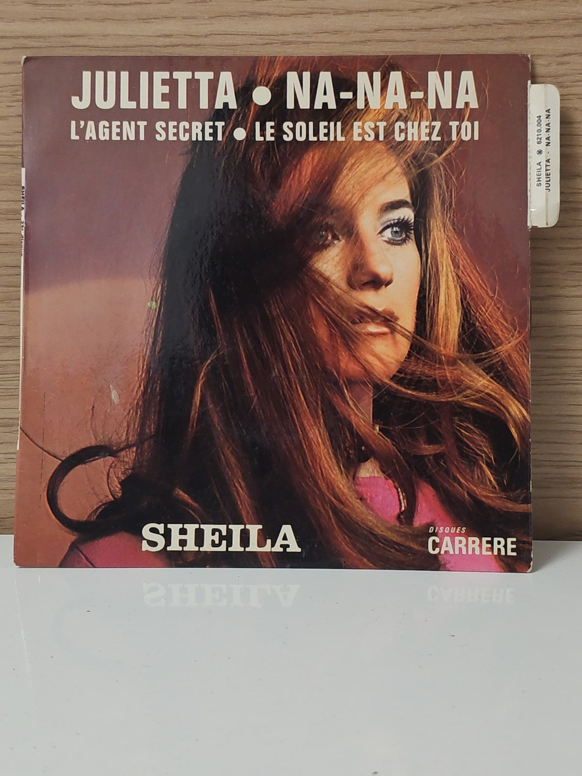 Vintage disque vinyle 45 tours Sheila ancien collection rétro chanson française