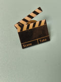Pin's vintage cinéma clap de film noir et blanc accessoire collection (Ref 3)